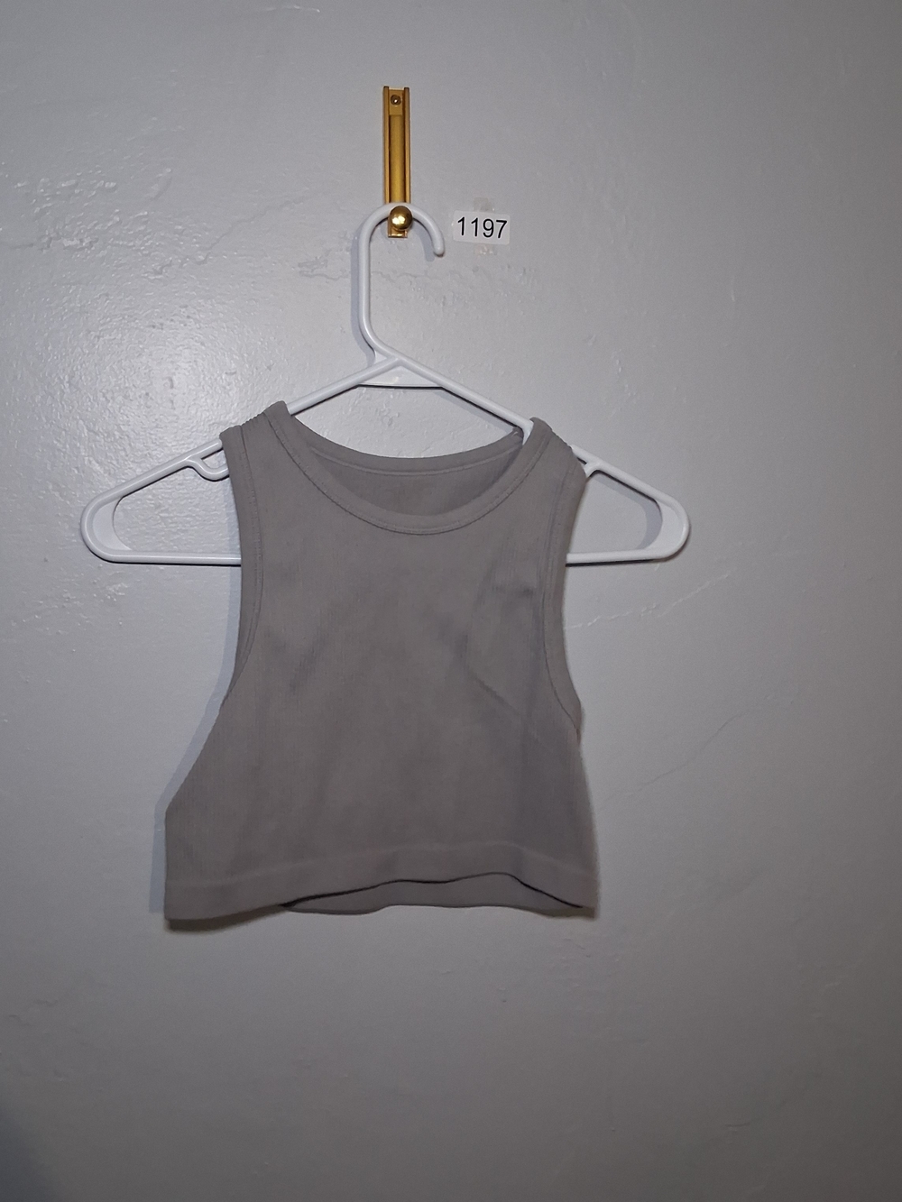 Sleeveless Cropped Tank Top in Light Gray